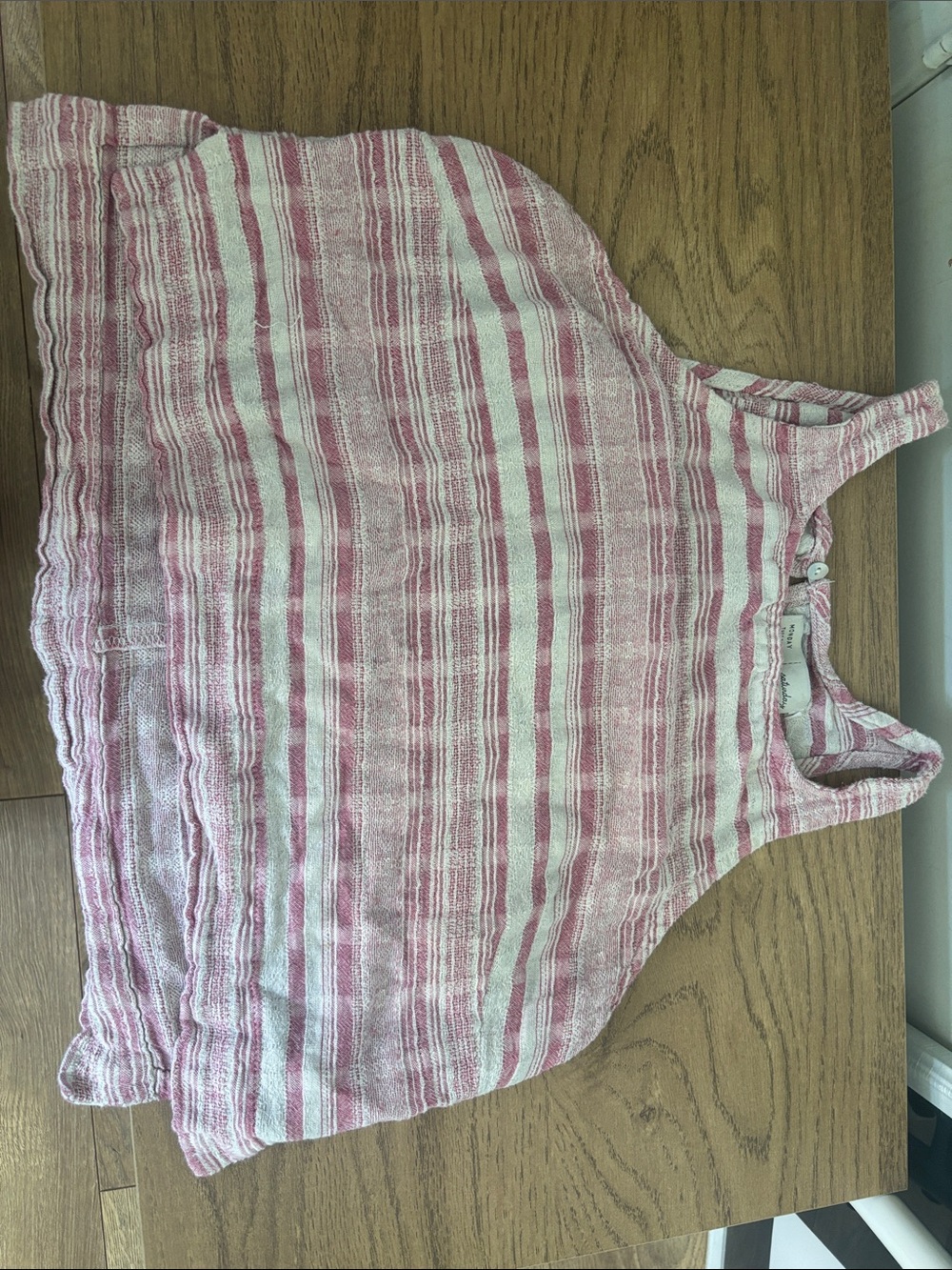 Casual Pink and White Striped Sleeveless Tank Top